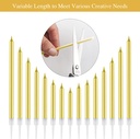 6 قطع شموع حفلات ذهبية [6 pcs Gold Party candles]