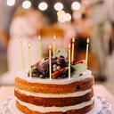 6 قطع شموع حفلات ذهبية [6 pcs Gold Party candles]