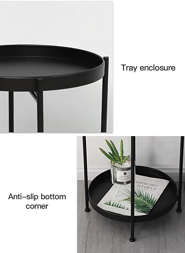 Side Table -2 Tier - Circluar plate