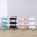 3 Tier Metal Rolling Utility Cart with Wheel - Brown Color